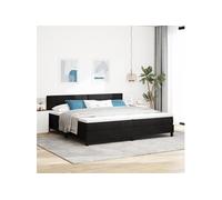 Lit Box Spring avec Matelas Noir 200x200 cm Velours 3339196