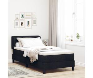 Lit Box Spring avec Matelas vidaXL Noir 90x190 cm Tissu