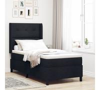 Lit box spring avec matelas vidaXL noir 90x200 cm en tissu