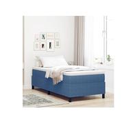 Lit Box Spring Bleu 90x200 cm Tissu en velours côtelé 3337390