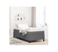 Lit Box Spring Gris clair 90x200 cm Tissu velours côtelé 3337387