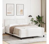 Lit Box Spring vidaXL avec Matelas Blanc 160x200 cm Cuir Synthétique, Tête de Lit Design Simple Pure Blanche 160 cm Cuir Synthétique