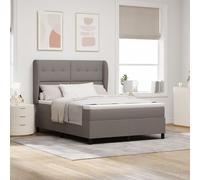 Lit Box Spring vidaXL avec Matelas en Taupe, 140x190 cm, Tissu