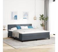 lit box spring vidaXL avec matelas et LED gris foncé 180x200 cm en velours