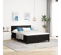 Lit box spring vidaXL avec matelas et LED noir 140x200 cm en velours
