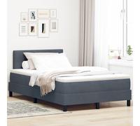 Lit Box Spring vidaXL avec Matelas Gris Foncé 120x200 cm Velours
