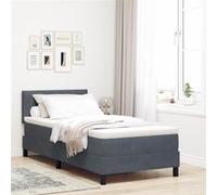 Lit box spring vidaXL avec matelas gris foncé en velours simple 3339207 G