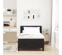 Lit Box Spring vidaXL avec Matelas Noir 100x200 cm Velours