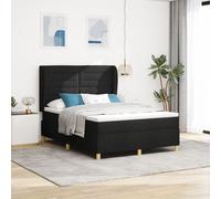Lit Box Spring vidaXL avec Matelas Noir 140x200 cm Tissu