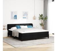 Lit Box Spring vidaXL avec Matelas Noir 180x200 cm en Tissu