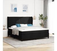 Lit Box Spring vidaXL avec Matelas Noir 180x200 cm Tissu