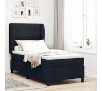 Lit box spring vidaXL avec matelas noir 90x190 cm en tissu