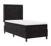 Lit box spring vidaXL avec matelas Noir 90x190 cm Velours