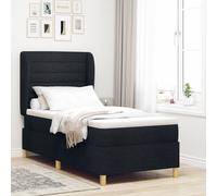 Lit box spring vidaXL avec matelas noir 90x200 cm tissu