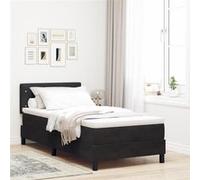 Lit Box Spring vidaXL avec matelas Noir Simple Velours 3339076