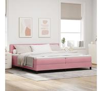 Lit Box Spring vidaXL avec Matelas Rose 200x200 cm Velours