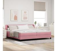 Lit Box Spring vidaXL avec Matelas Rose 200x200 cm Velours