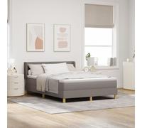 Lit Box Spring vidaXL avec matelas Taupe 140x190 cm Tissu, Tête de lit vidaXL capitonnée Taupe 140 cm Tissu