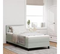 Lit Box Spring vidaXL avec Matelas Velours Gris Clair Simple