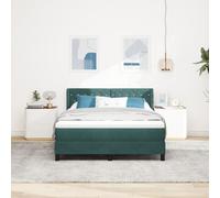 lit box spring vidaXL avec matelas vert foncé 140x200 cm en velours