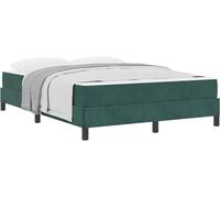 Lit boxspring 160x200 cm avec matelas à ressorts ensachés et sommier à lattes, lit capitonné pour chambre à coucher, revêtement en tissu vert foncé, ensemble complet, capacité de charge jusqu'à 280 kg