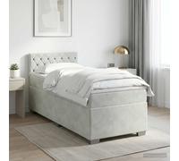 Lit boxspring avec matelas avec tête de lit Velours à lattes à réglable vidaXL v