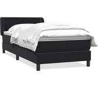 Lit boxspring avec matelas noir 100x220 cm velours