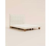 Lit boxspring Grand Ours 140x200 cm - Tissu Beige Sahara - Ressorts ensachés et bois massif - Lit Luxe - Tediber