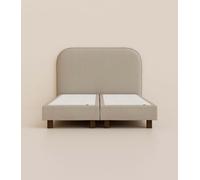 Lit Boxspring Signature 140x200 cm - Gris - Pin massif et ressorts durables - Design Italien - Confort hôtelier - Garantie 5 ans - Tediber
