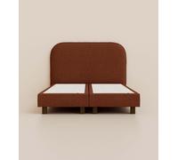 Lit Boxspring Signature 140x200 cm - Rouge - Pin massif et ressorts durables - Design Italien - Confort hôtelier - Garantie 5 ans - Tediber