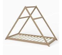Lit cabane APACHE 90x190 + 1 sommier / Bois clair