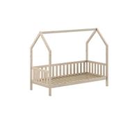 Lit Cabane avec Barrières 90x200cm en Pin Massif Naturel - CABANON -