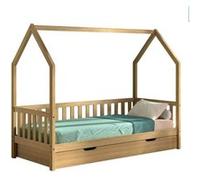 Vipack Cadre de lit Home 90x200 cm avec grille et tiroir – Chêne