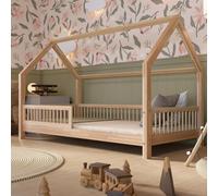Lit cabane Crazy Pine 200 x 90 cm – Lit enfant Montessori en pin massif – Lit enfant sûr – Montage facile – Crazy Polly