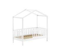 Lit cabane Dallas 70x140 blanc - VIPACK - Panneaux MDF / Bois