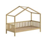 VIPACK Lit cabane Dallas - 90x200 cm, avec rebord latéral, chêne naturel