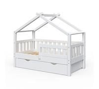 Lit cabane Vitalispa Design Blanc 70x140 cm avec tiroir, Model 33269