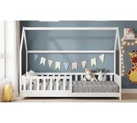 Lit cabane en bois : Blanc