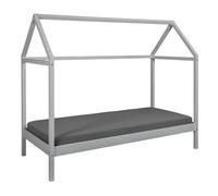 Lit Cabane en Bois Leonard 90x200cm Gris