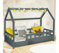 Lit Cabane Enfant 80 X 160 Cm Neree Gris
