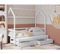 Lit cabane enfant avec lit d'appoint 80x180 DABI - blanc