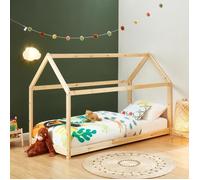 Lit cabane enfant - BAÏTA - Gamme TINY - Pin massif - 90 x 190 sommier inclus