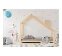 Lit cabane enfant dms pin massif, couchage 120x190 cm