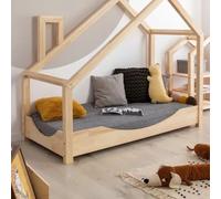 Lit cabane enfant luna e pin massif, couchage 90x200 cm
