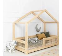 Lit cabane enfant rmw pin massif, couchage 120x190 cm