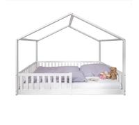Lit enfant/lit simple ENNO, dimensions 140 x 200 cm, Tissi : bois de hêtre, finition blanche