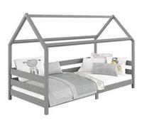 Lit cabane FINA 90 x 190 cm, en pin massif lasuré gris Gris G