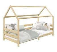 Lit cabane FINA 90 x 190 cm, en pin massif naturel Naturel G