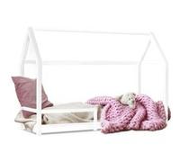 IDMARKET Lit cabane enfant 90 x 190 cm NESSI blanc avec sommier et barrières