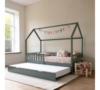 Lit cabane gigogne pour enfant 190x90cm vert marceau